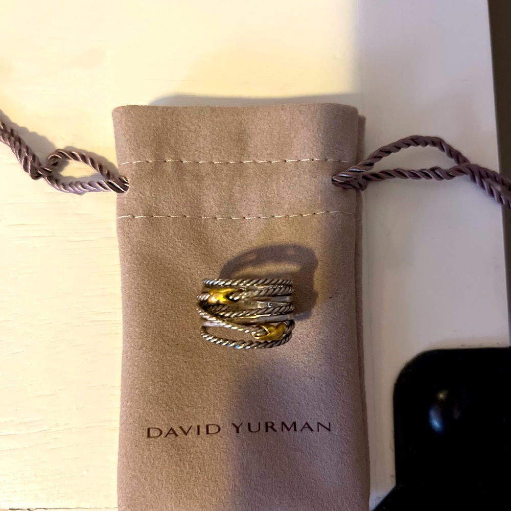 David Yurman Double X Crossover Ring w/ 18k Gold